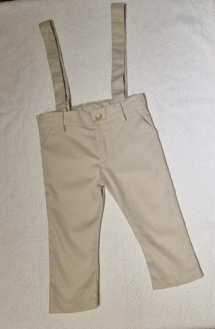 Pantalon con tiradores gabardina