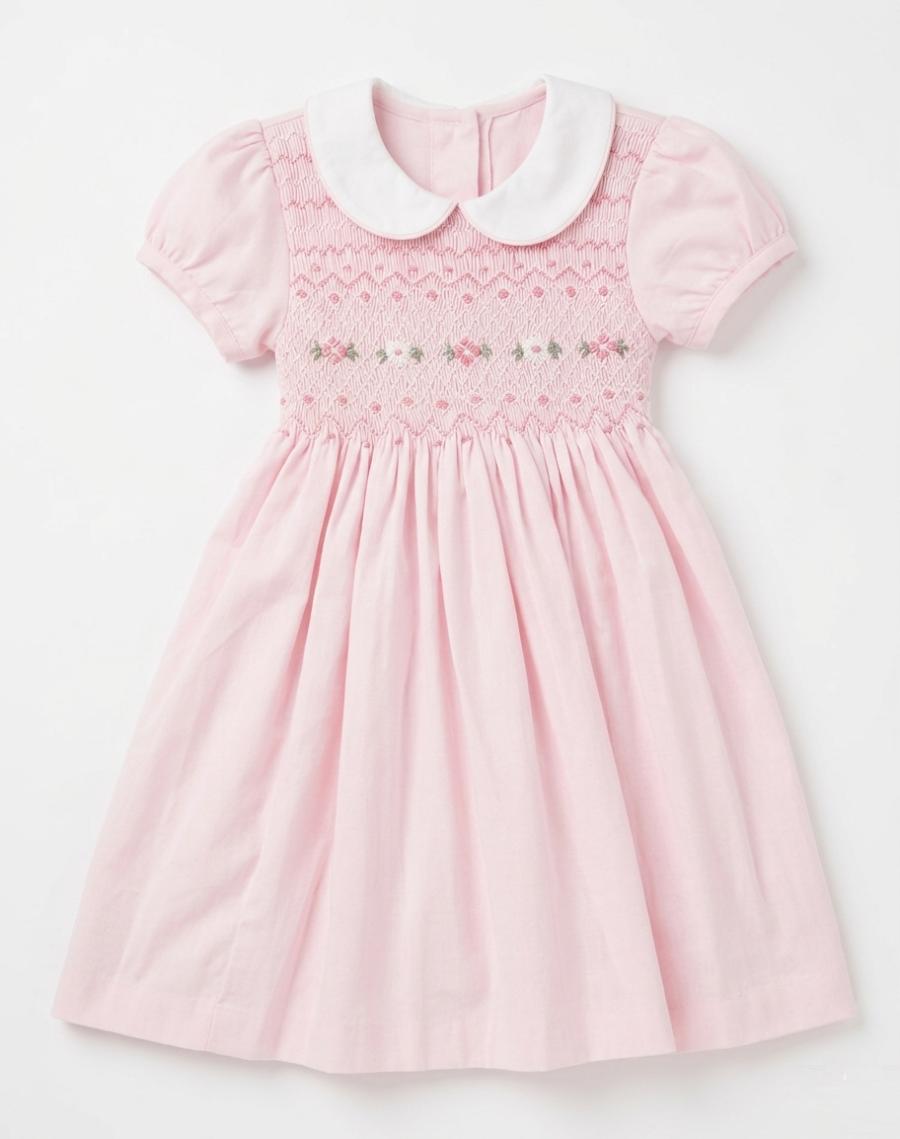 Vestido viyela rosa