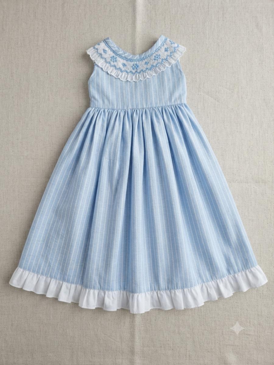 Vestido lino rayado
