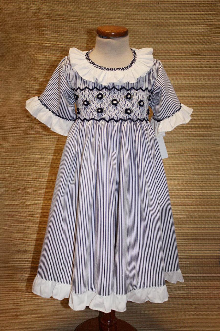 Vestido pique rayado